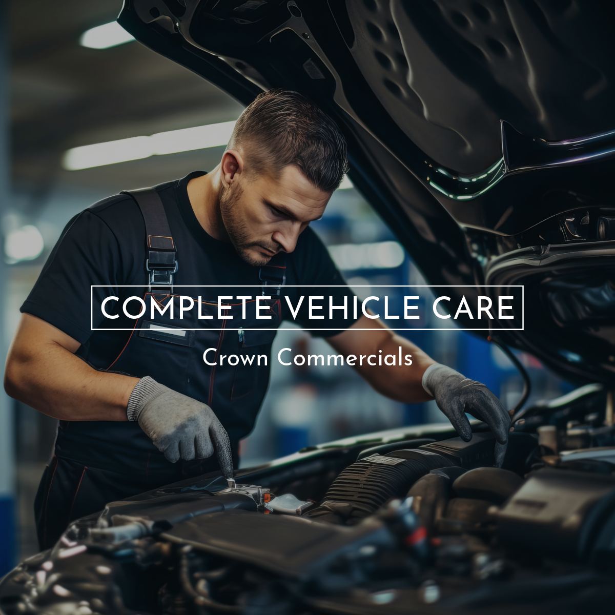 create me an image that says 'complete vehicle car care' MOT Spalding Moor